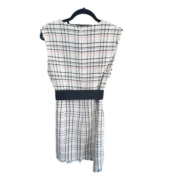 NWT Maje Paris Ecru Rainey Tweed Mini Dress With Black Belt EU 38/US Size 6 - Picture 14 of 15